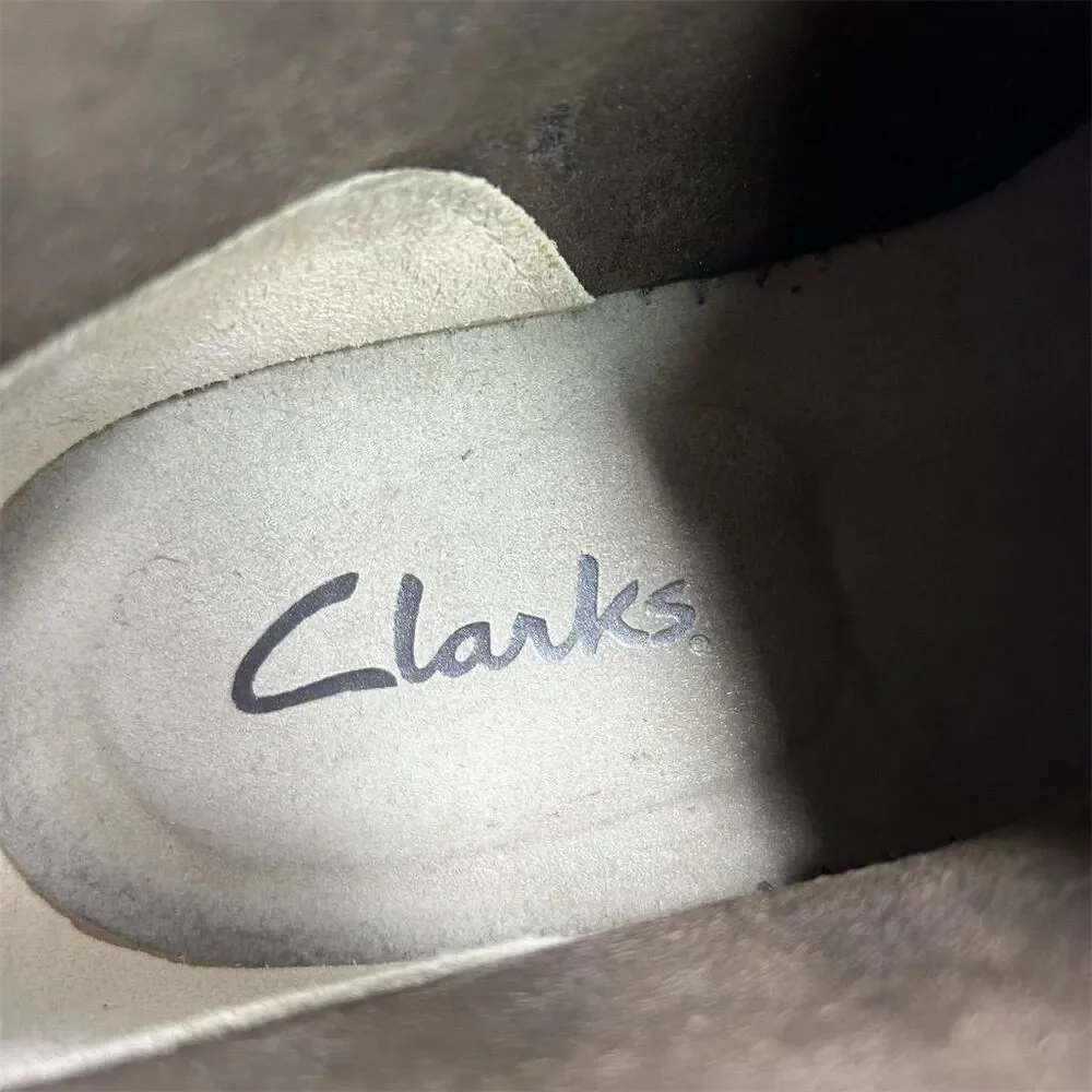 Clarks Men's Bushacre 2 Gray Leather Lace Up Chukka Boots Size 10 US Comfort